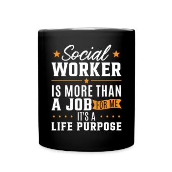 Sozialarbeiter ist mehr als ein Job - Tasse einfarbig - Schwarz - Vorne