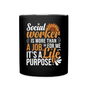 Sunflower Social Worker School - Full Colour Mug - black - Front