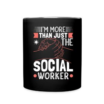 Plus que le travailleur social - Mug uni - noir - Devant