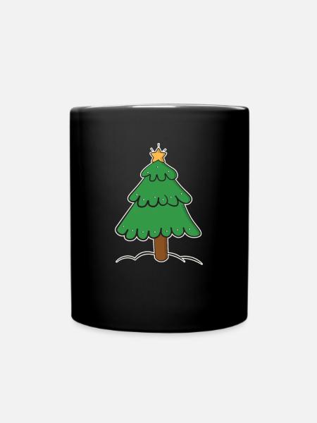 Weihnachtsbaum - Tasse einfarbig - Schwarz