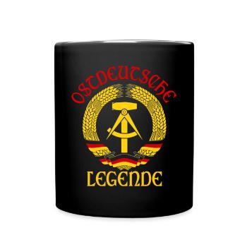 Ostdeutsche Legende DDR Aufgewachsen - Tasse einfarbig - Schwarz - Vorne