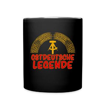 Ostdeutsche Legende DDR Aufgewachsen - Tasse einfarbig - Schwarz - Vorne