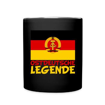 Ostdeutsche Legende DDR Aufgewachsen - Tasse einfarbig - Schwarz - Vorne