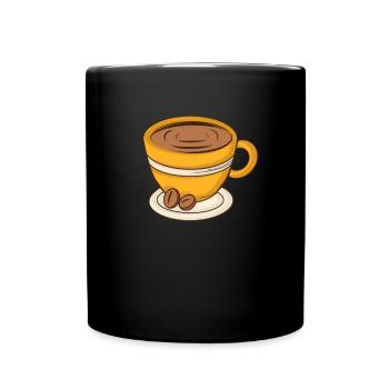 Kaffeetasse Cappuccino - Tasse einfarbig - Schwarz - Vorne