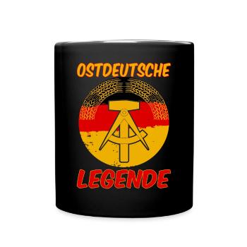 Ostdeutsche Legende DDR Aufgewachsen - Tasse einfarbig - Schwarz - Vorne