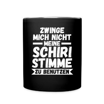Schiri Unparteiischer Fußball Schiedsrichter - Tasse einfarbig - Schwarz - Vorne
