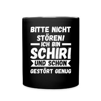 Schiri Unparteiischer Fußball Schiedsrichter - Tasse einfarbig - Schwarz - Vorne