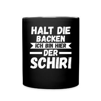 Schiri Unparteiischer Fußball Kaffee Schiedsrichte - Tasse einfarbig - Schwarz - Vorne