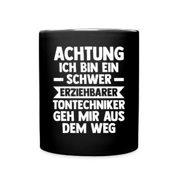 Toningenieur Tontechnik Tontechniker - Tasse einfarbig - Schwarz - Vorne