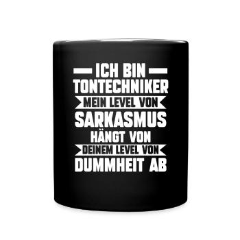 Toningenieur Tontechnik Tontechniker - Tasse einfarbig - Schwarz - Vorne