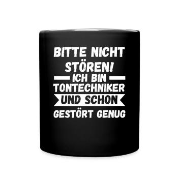 Toningenieur Tontechnik Tontechniker - Tasse einfarbig - Schwarz - Vorne