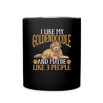 Goldendoodle Doodle Hund - Tasse einfarbig - Schwarz - Vorne