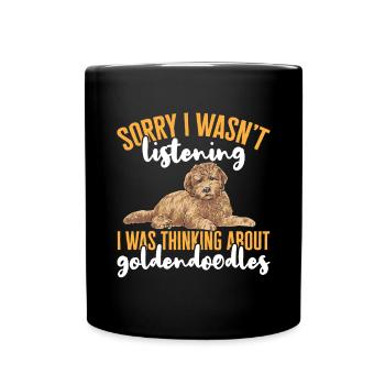 Goldendoodle Doodle Hund - Tasse einfarbig - Schwarz - Vorne