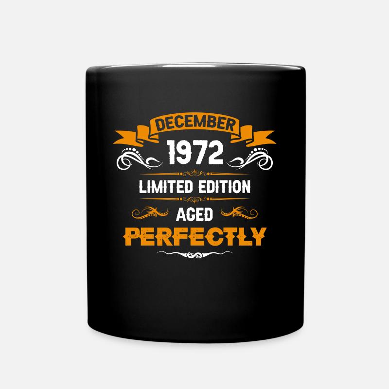 Dezember 1972 Vintage Geburtstag Geschenk - Tasse einfarbig - Schwarz