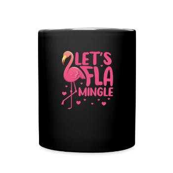 Flamingo Pink Vogel Zoo Sommer Urlaub Geschenk - Tasse einfarbig - Schwarz - Vorne