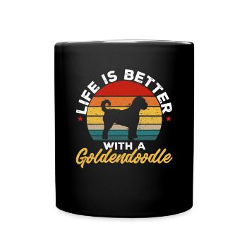Goldendoodle Doodle Hund - Tasse einfarbig - Schwarz - Vorne