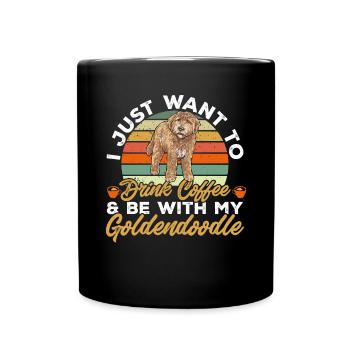 Goldendoodle Doodle Hund - Tasse einfarbig - Schwarz - Vorne