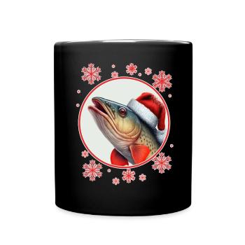Pêche Pêcheur Pêcheuse Noël Pêcheur Poisson - Mug uni - noir - Devant