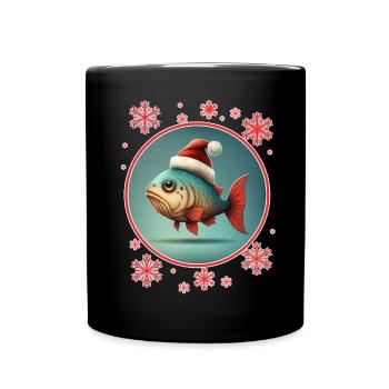 Pêche Pêcheur Pêcheuse Noël Pêcheur Poisson - Mug uni - noir - Devant