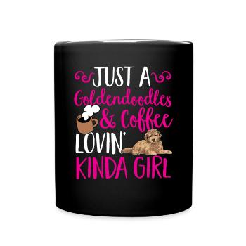 Goldendoodle Doodle Hund - Tasse einfarbig - Schwarz - Vorne