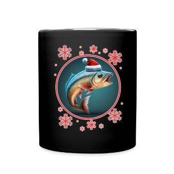 Pêche Pêcheur Pêcheuse Noël Pêcheur Poisson - Mug uni - noir - Devant