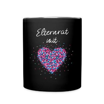 Elternrat mit Herz Elternsprechtag Schule Ehrenamt - Tasse einfarbig - Schwarz - Vorne