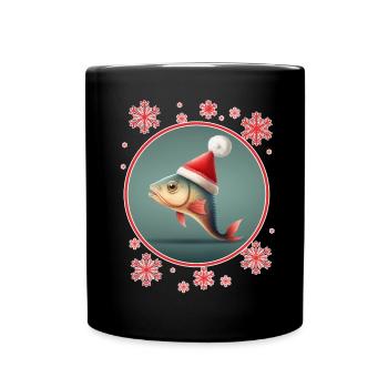 Pêche Pêcheur Pêcheuse Noël Pêcheur Poisson - Mug uni - noir - Devant