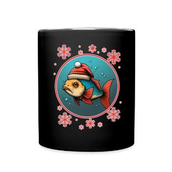 Pêche Pêcheur Pêcheuse Noël Pêcheur Poisson - Mug uni - noir - Devant