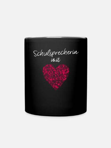 Schulsprecherin mit Herz SMV Gymnasium Realschule - Tasse einfarbig - Schwarz
