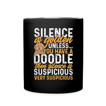 Goldendoodle Doodle Hund - Tasse einfarbig - Schwarz - Vorne