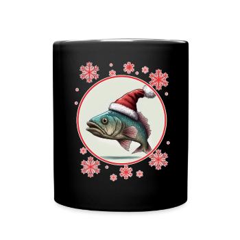 Pêche Pêcheur Pêcheuse Noël Pêcheur Poisson - Mug uni - noir - Devant