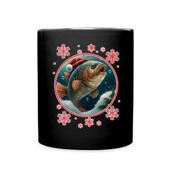 Pêche Pêcheur Pêcheuse Noël Pêcheur Poisson - Mug uni - noir - Devant