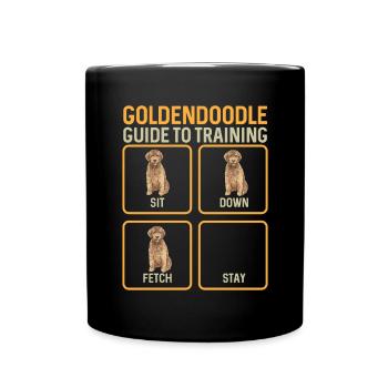 Goldendoodle Doodle Hund - Tasse einfarbig - Schwarz - Vorne