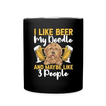 Goldendoodle Doodle Hund - Tasse einfarbig - Schwarz - Vorne