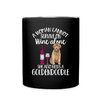 Goldendoodle Doodle Hund - Tasse einfarbig - Schwarz - Vorne