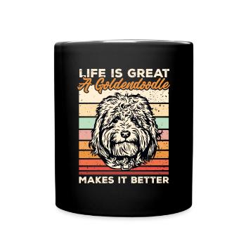 Goldendoodle Doodle Hund - Tasse einfarbig - Schwarz - Vorne