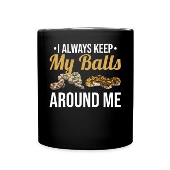 Funny Ball Python Snake - Full Colour Mug - black - Front