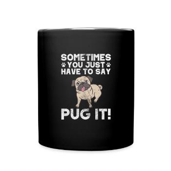 Pug - Full Colour Mug - black - Front