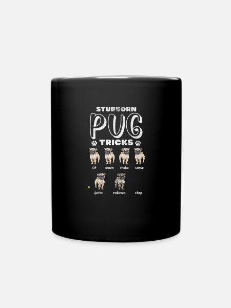 Mops - Tasse einfarbig - Schwarz