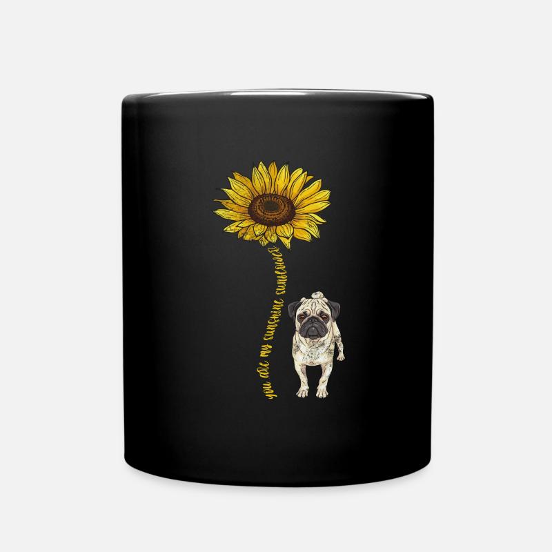 Mops - Tasse einfarbig - Schwarz