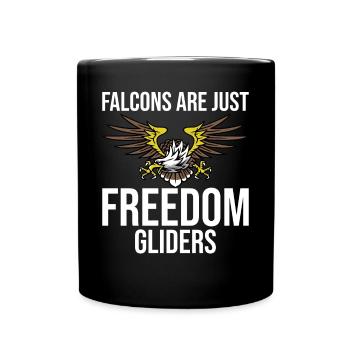Merry falcons are just freedom gliders - Full Colour Mug - black - Front