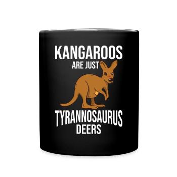 Les kangourous drôles ne sont que des cerfs Tyrannosaurus - Mug uni - noir - Devant