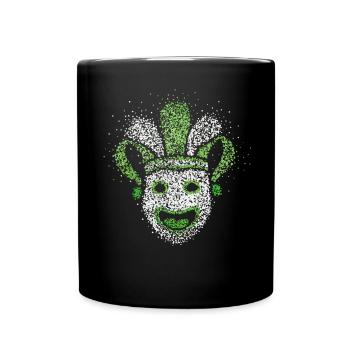 Fool's Mask Fastelovend Carnival 5th Season - Full Colour Mug - black - Front