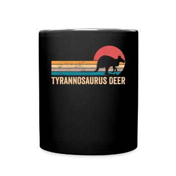Drôle de Kangourou Tyrannosaure Cerf Rétro - Mug uni - noir - Devant