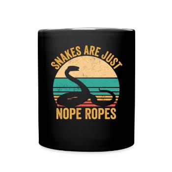 Funny snake are just Nope ropes retro - Full Colour Mug - black - Front