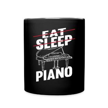 Funny Piano Player Pianist Musician - Eat Sleep Pi - Full Colour Mug - black - Front