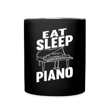 Eat Sleep Piano - Pianist Musician Funny Piano Pla - Full Colour Mug - black - Front