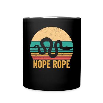 Lustiges Schlangenseil Retro - Tasse einfarbig - Schwarz - Vorne