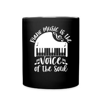 La musique pour piano est la voix de l’âme - Piano Playe - Mug uni - noir - Devant