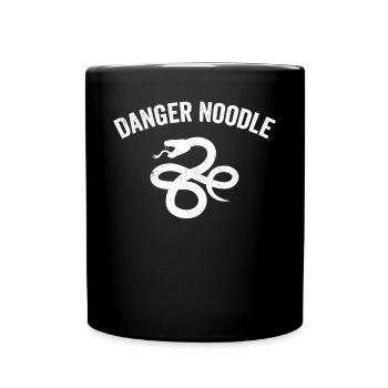 Schlange Gefahr Nudel - Tasse einfarbig - Schwarz - Vorne